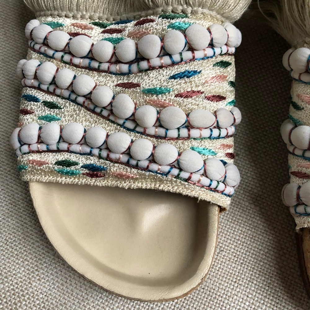 Chloe Sandals Slide Fringe Mules Nolan EU 35 US 5 - Picture 12 of 13